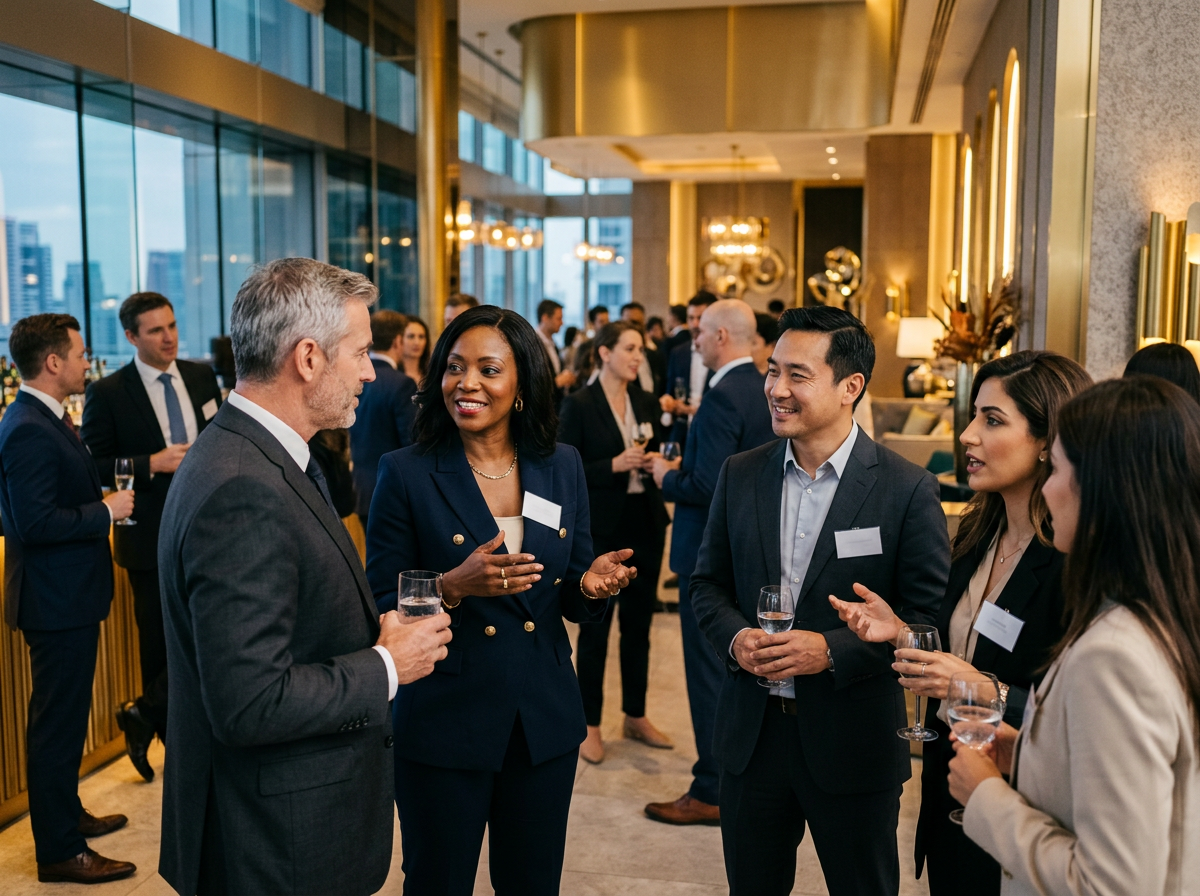 International business leaders networking